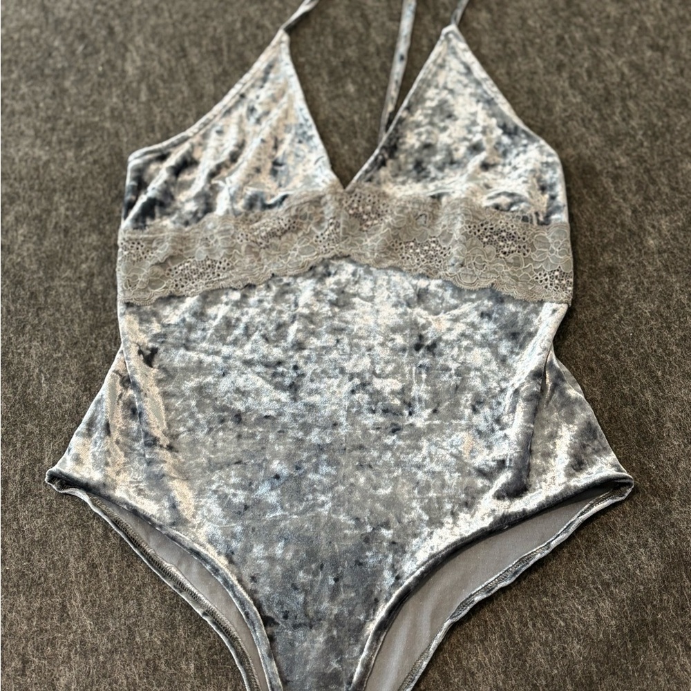 Timing Silver youth One Piece Bodysuit, velvet , elegant , nightgown